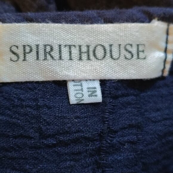 Spirithouse Bohemian 100% Cotton Blouse - Relaxed Dolman Sleeve Flowy Lagenlook - Picture 6 of 7